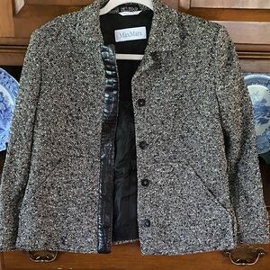 MaxMara Men's Tweed Jacket in Black and Gray